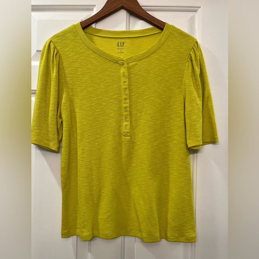 Chartreuse Gap Henley. Never worn!